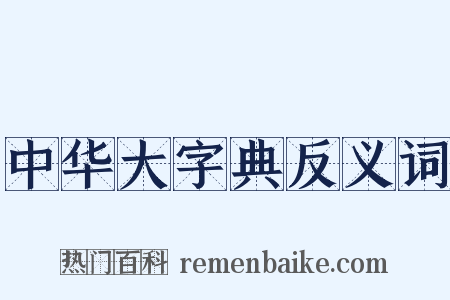 中华大字典反义词是什么意思的图片